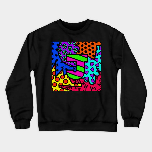 Alphabet Series - Letter J - Bright and Bold Initial Letters Crewneck Sweatshirt by JossSperdutoArt